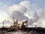 Ludolf Bakhuizen Ships on the Zuiderzee before the Fort of Naarden France oil painting artist